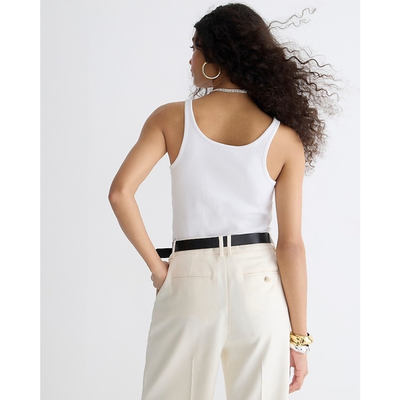 J.Crew Women’s White Vintage Rib Shelf-Bra Tank Top, NWT, Size XXS - Picture 3 of 8